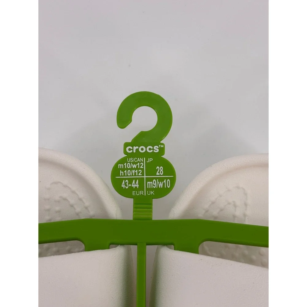 Crocs Classic Sandal V2 Unisex M10 W12 White Two Strap Slide NEW Comfort Beach